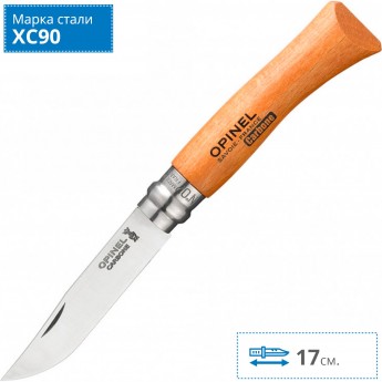 Нож OPINEL №7, углеродистая сталь, рукоять из дерева бука, блистер 000622 Нож OPINEL №7, углеродистая сталь, рукоять из дерева бука, блистер 000622